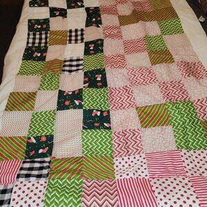 Pieced fabric unfinished  quilt top